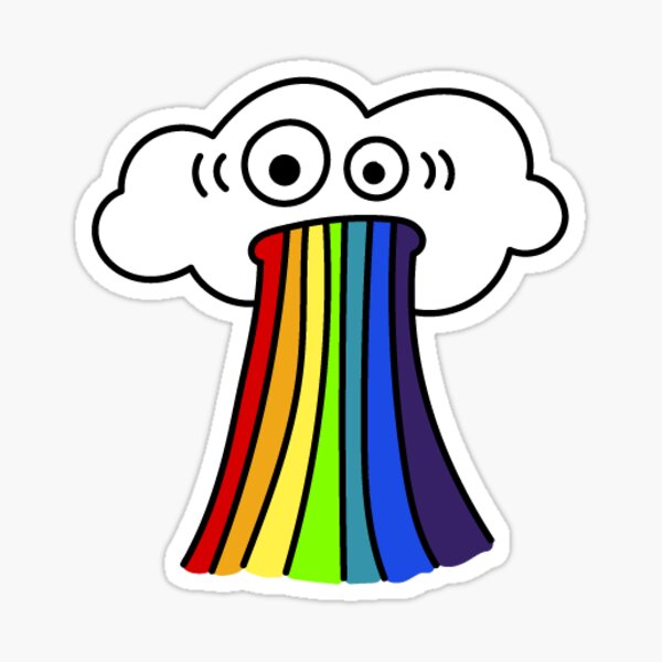 "Cloud Throwing up the Rainbow" Sticker for Sale by AbsentDreamerco