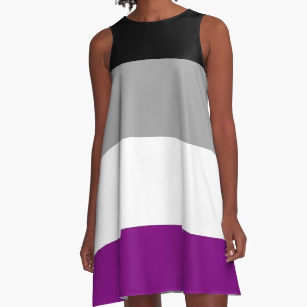 Seamless Repeating Asexual Pride Flag Pattern A-Line Dress