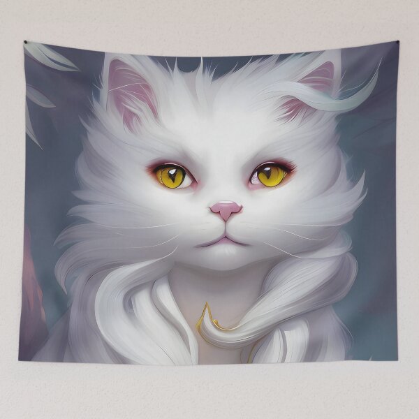Item preview, White Cat - Modern Digital Art designed and sold by Ai-michiart.