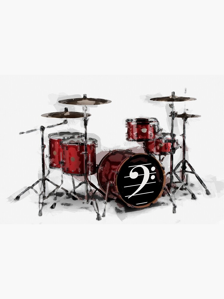 "Red Drum Set" Poster for Sale by DanielHagerman Redbubble