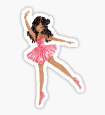 Schwarze Ballerina im rosa Tutu Sticker