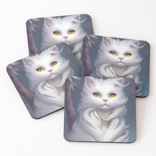 Item preview, Gato blanco - Arte digital moderno designed and sold by Ai-michiart.
