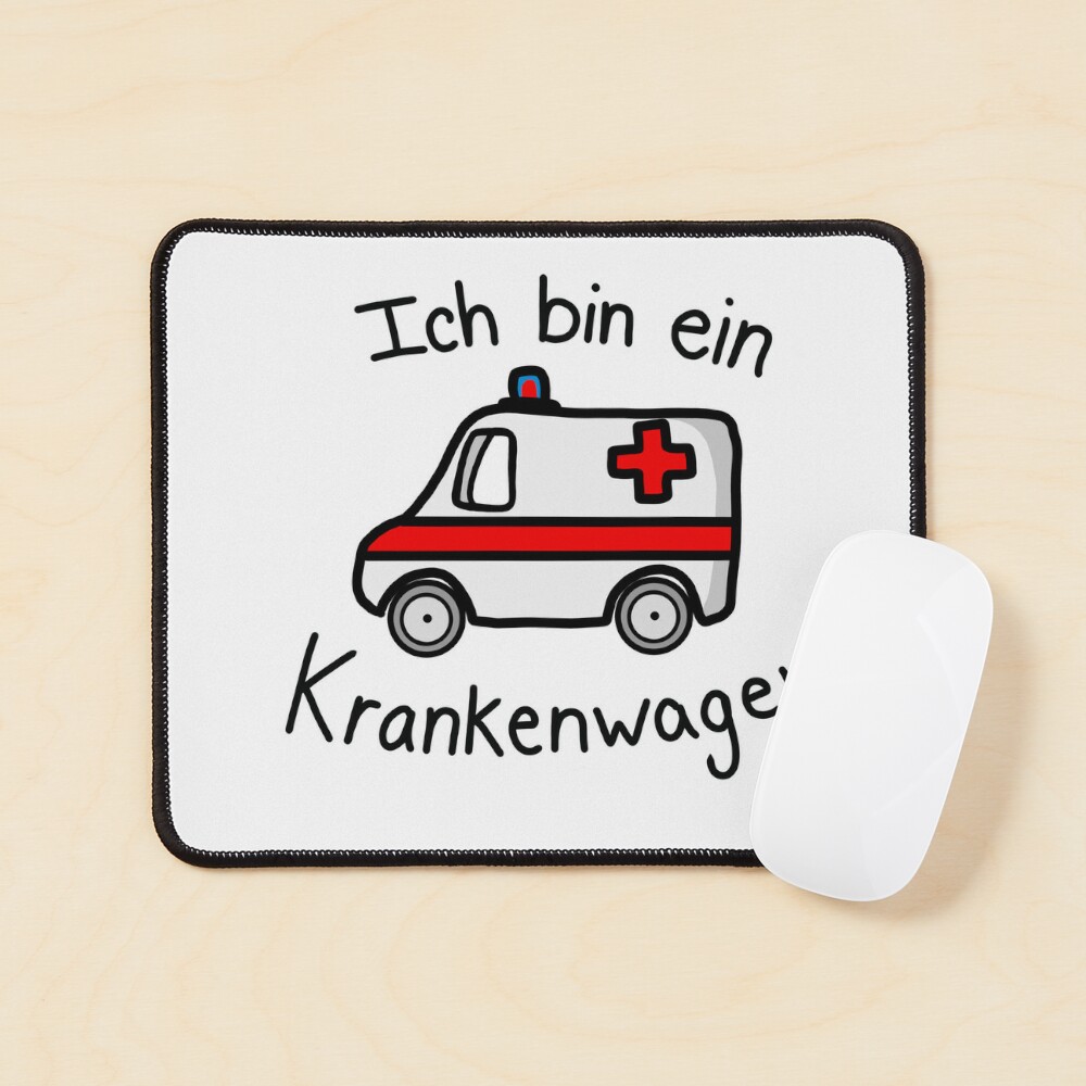 Ich bin ein Krankenwagen  Sticker for Sale by simonescha