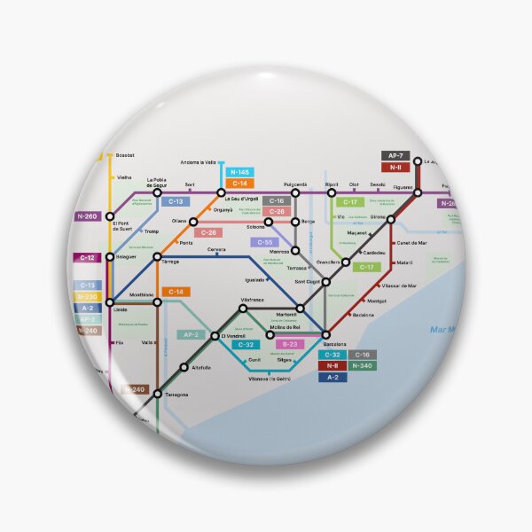 Item preview, Catalonia topological map metro style designed and sold by MartiRubio.