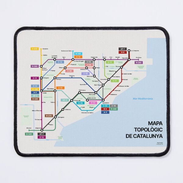 Item preview, Catalonia topological map metro style designed and sold by MartiRubio.