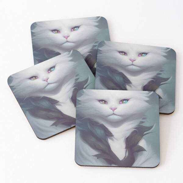Item preview, Gato blanco - Arte digital moderno designed and sold by Ai-michiart.
