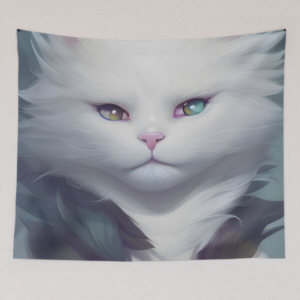 Item preview, White Cat - Modern Digital Art designed and sold by Ai-michiart.