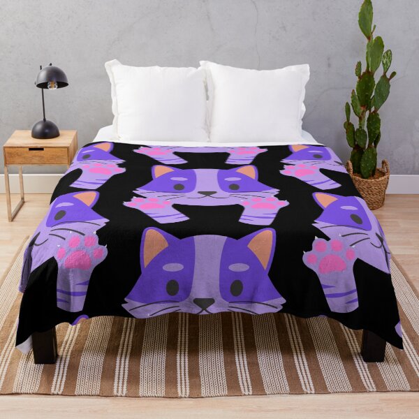 Item preview, A purple cat showing its claws with joy designed and sold by The-Blue-Feline.