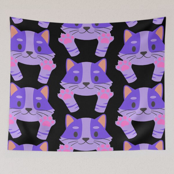 Item preview, A purple cat showing its claws with joy designed and sold by The-Blue-Feline.