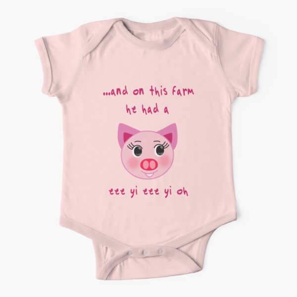Old MacDonald had a Pig Short Sleeve Baby One-Piece