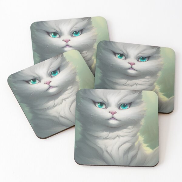 Item preview, Gato blanco - Arte digital moderno designed and sold by Ai-michiart.