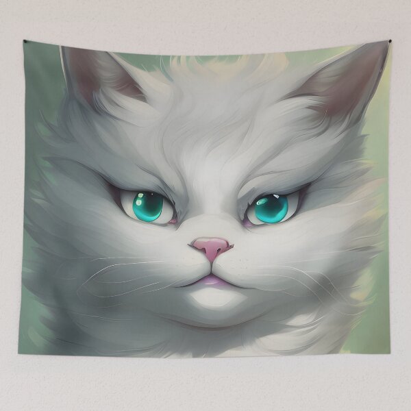 Item preview, White Cat - Modern Digital Art designed and sold by Ai-michiart.