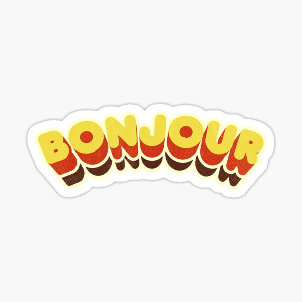 Bonjour | Retro Curve Sticker