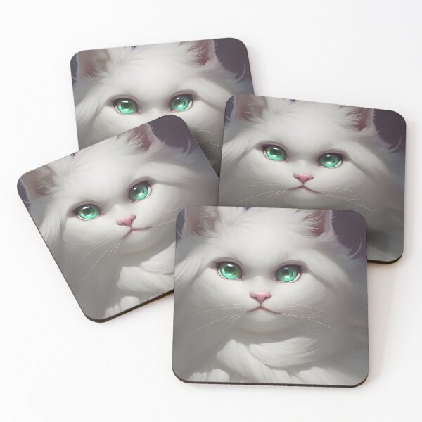 Item preview, Gato blanco - Arte digital moderno designed and sold by Ai-michiart.