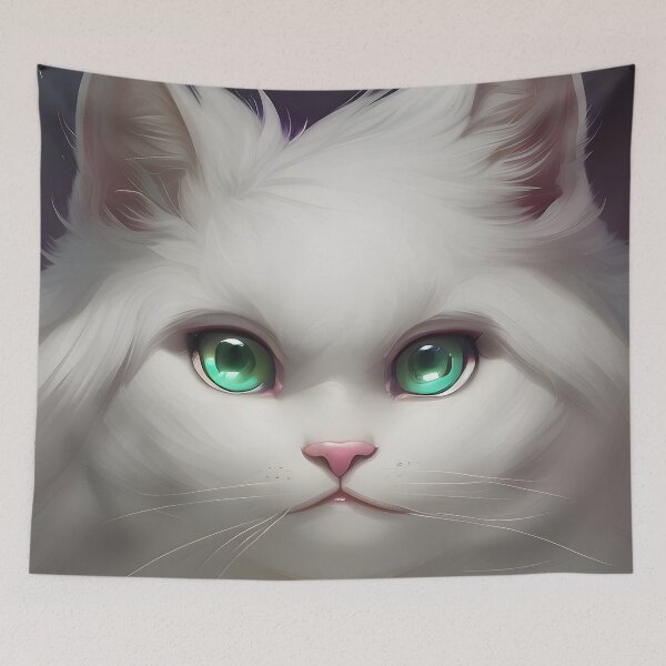 Item preview, White Cat - Modern Digital Art designed and sold by Ai-michiart.
