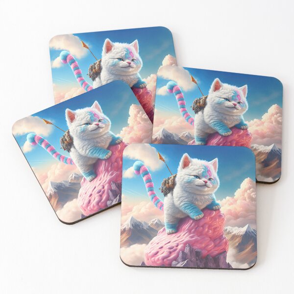 Item preview, Cotton Candy Cat Climbing Candy Mountain designed and sold by Trippinink-.