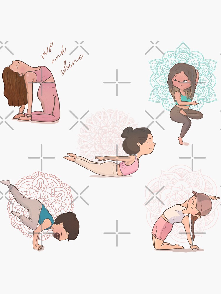 Yoga Girls Sticker Pack Sticker for Sale by madebymaris
