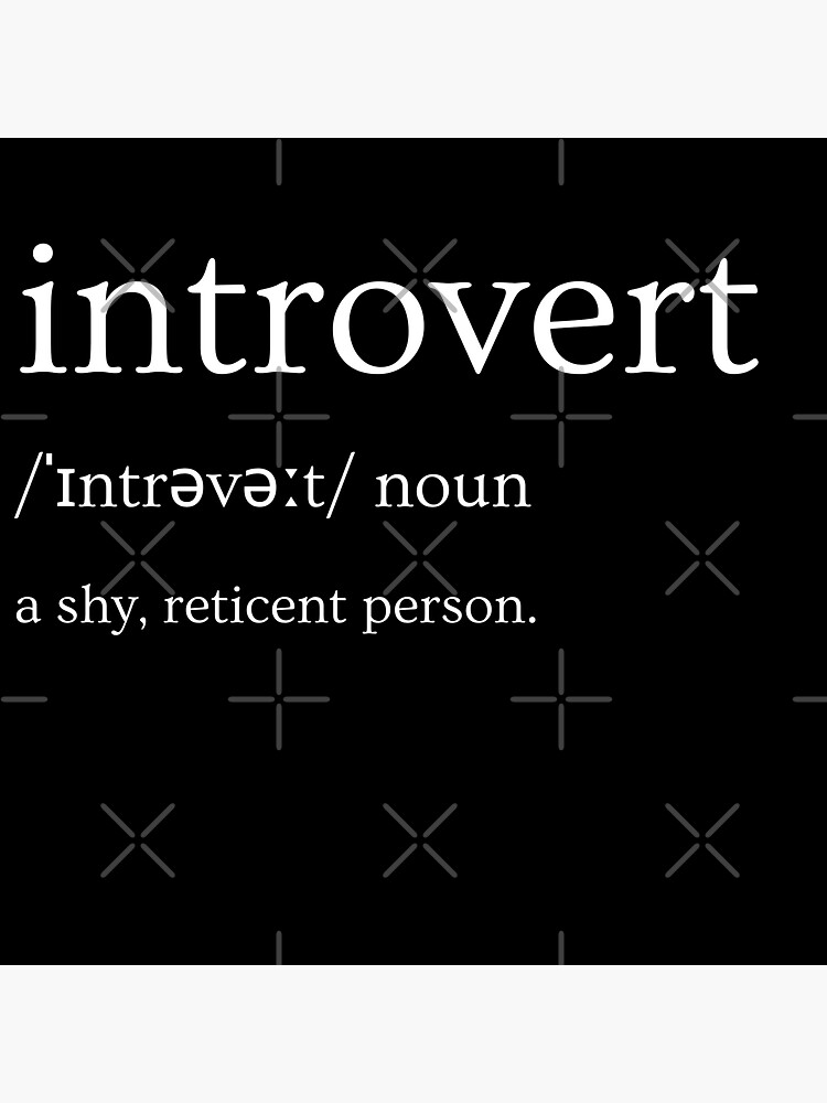 "Introvert dictionary definition design for quiet types" Sticker for