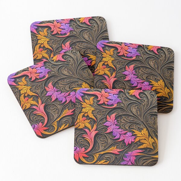 Item preview, Floral colorful wood relief carving No2. designed and sold by angelisart.
