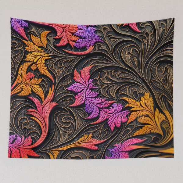 Item preview, Floral colorful wood relief carving No2. designed and sold by angelisart.