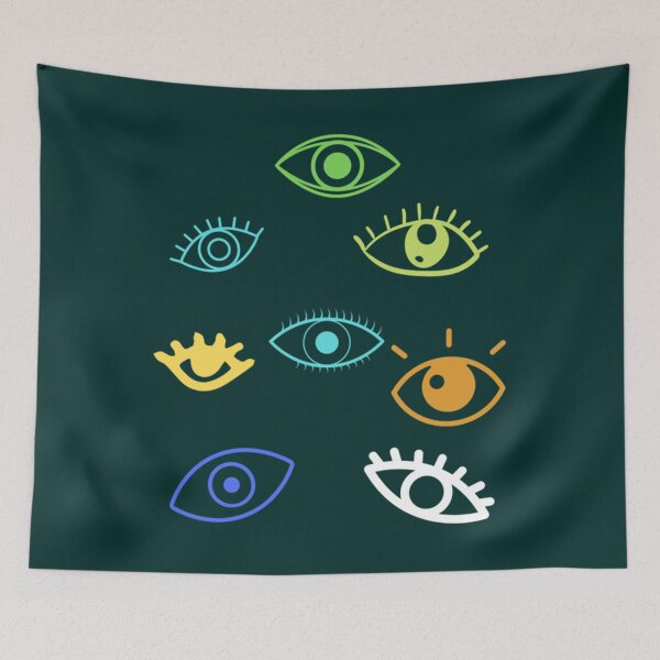 Item preview, green and Blue and  yellow Eyes watching you spooky  Mask   designed and sold by bertramguzman.