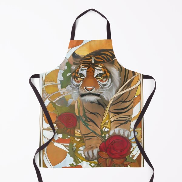 Item preview, Pretty Art Deco Flowers Roses and Cool Tiger designed and sold by ZiolaRosa.