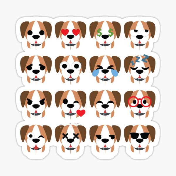 "Boxer Dog Emoji " Sticker by HippoEmo Redbubble
