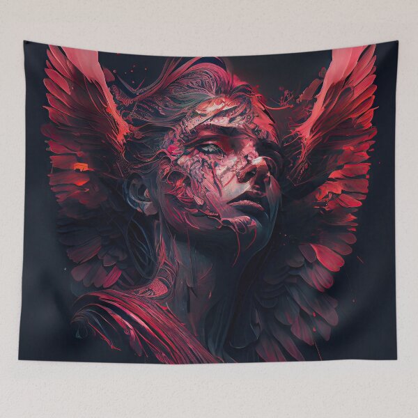 Item preview, Red Wing Succubus Illustration (Variation) designed and sold by OccultDreams.