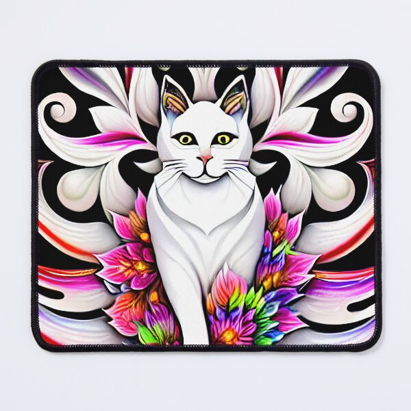 Item preview, Cat and flowers wood relief design designed and sold by angelisart.