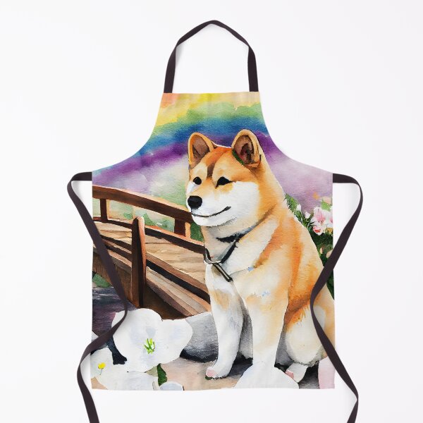 Item preview, Shiba Inu Shibe Rainbow Bridge Sympathy Watercolor Thinking of You designed and sold by Shiba-Inu-Art.