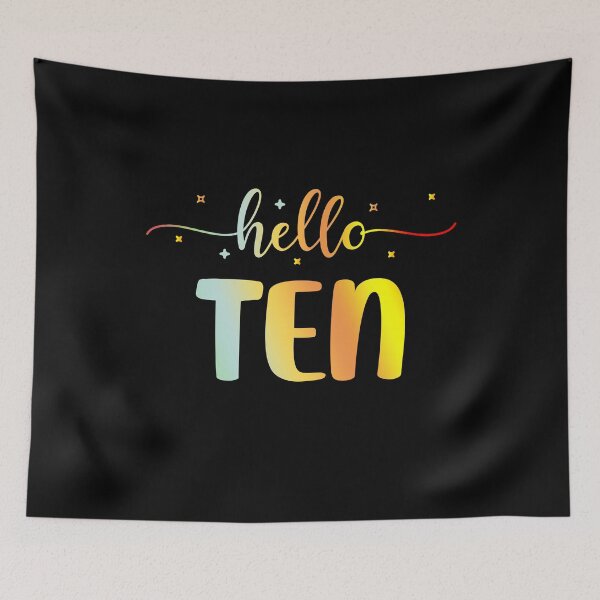 Item preview, Hello Ten | Ten Year Old | 10th Birthday Girl designed and sold by AMINE  ★★★★★.