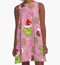 Grinch pattern A-Line Dress