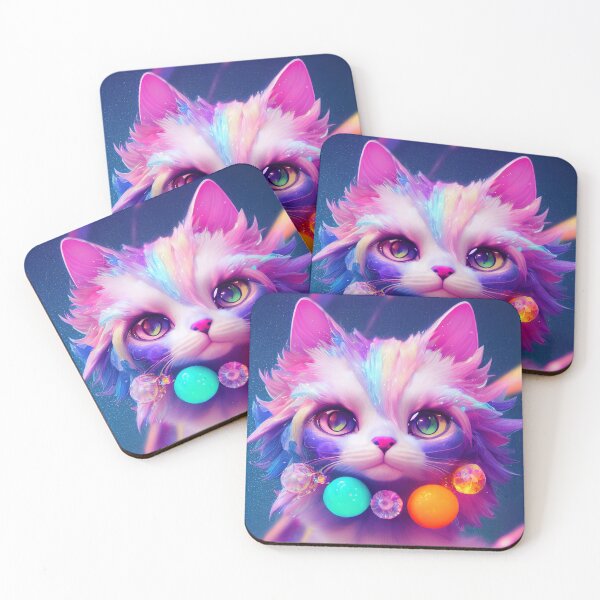 Item preview, Сolorful glamorous portrait of a cat designed and sold by NadiiaSemyroz.