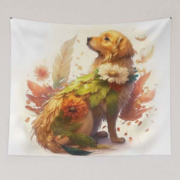 Item preview, Beautiful Golden Retriever Floral Design designed and sold by Deanna Cathcart.
