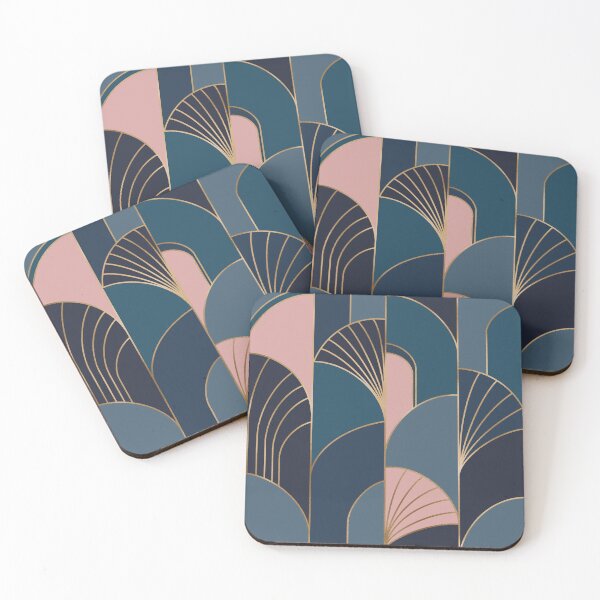 Item preview, 1920s Art Deco Blue and Pink  designed and sold by BronwynBecks.