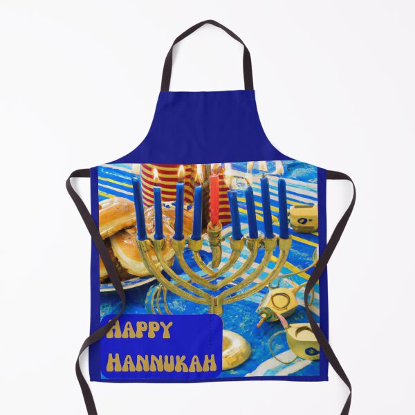 Item preview, Happy Hannukah with celebratory images (AI Generated Art) designed and sold by Cowboy Folly.