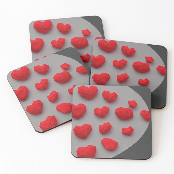 Item preview, Low poly red hearts designed and sold by angelisart.