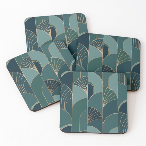 Item preview, 1920s Green Art Deco Scallops designed and sold by BronwynBecks.