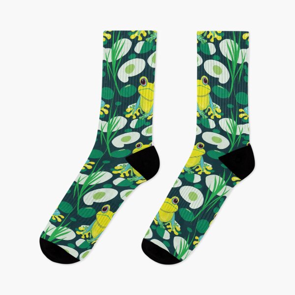 Item preview, Cute Frog Socks - 22A designed and sold by RunJumpJump.
