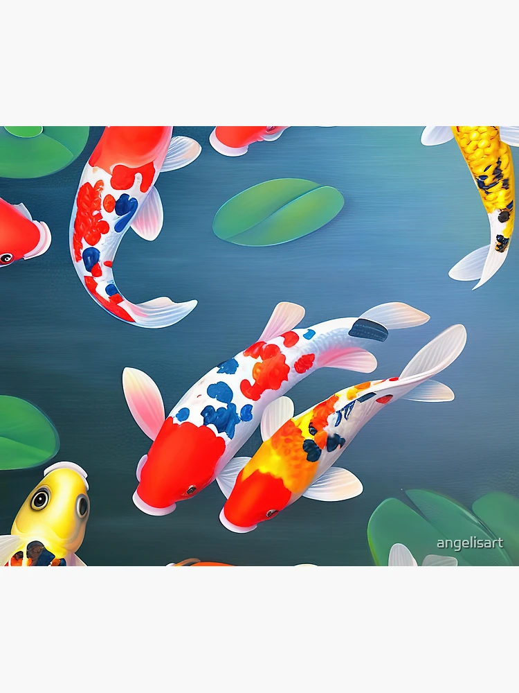 carpe poisson rouge koi japon modèle art abstrait' Tapis de souris