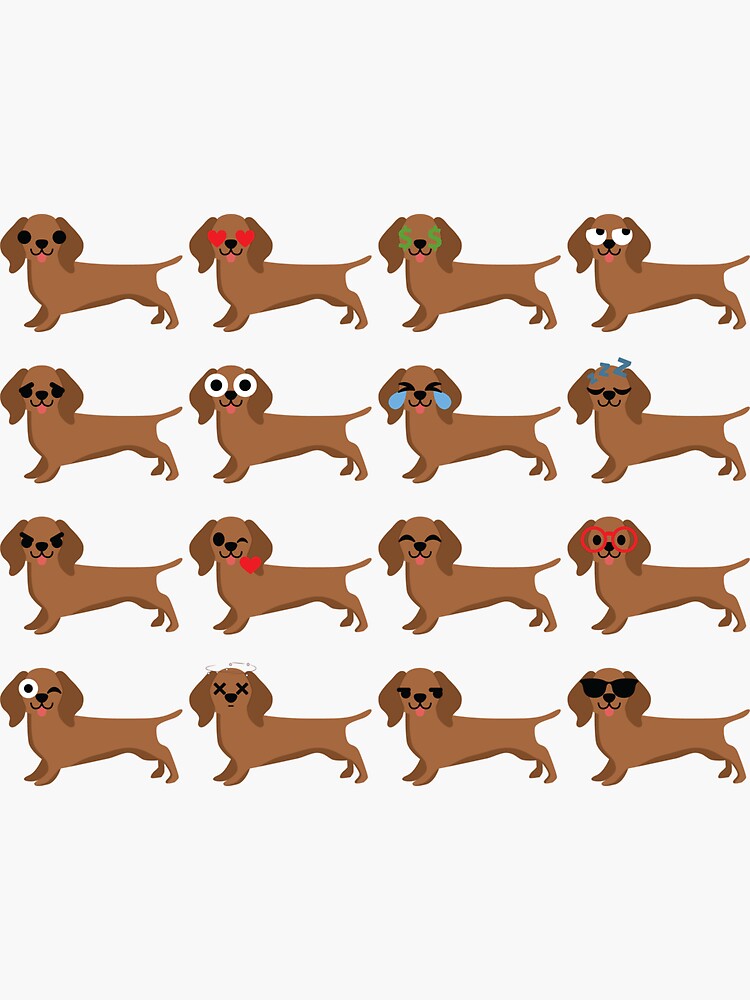 "Dachshund Emoji " Sticker by HippoEmo Redbubble