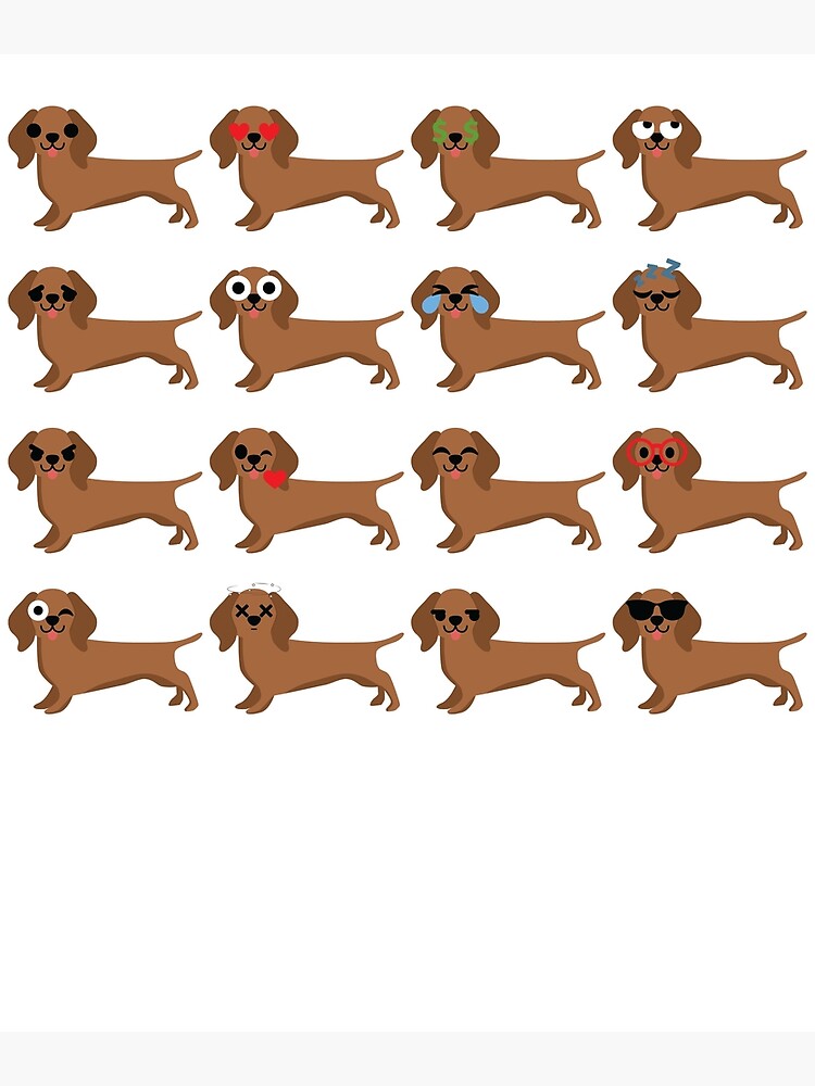 "Dachshund Emoji " Art Print by HippoEmo Redbubble