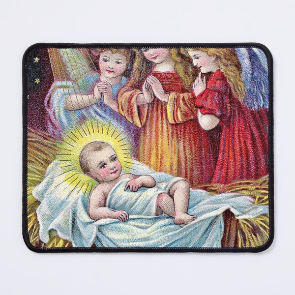 Item preview, Birth of Jesus in a Manger with Angels designed and sold by MazingPatterns.