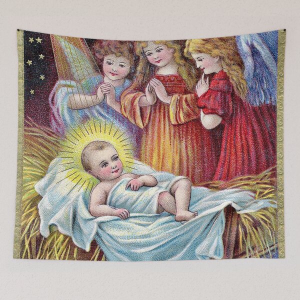 Item preview, Birth of Jesus in a Manger with Angels designed and sold by MazingPatterns.