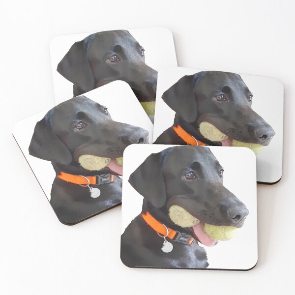 Item preview, Black Labrador with tennis balls  designed and sold by louisawatsonart.