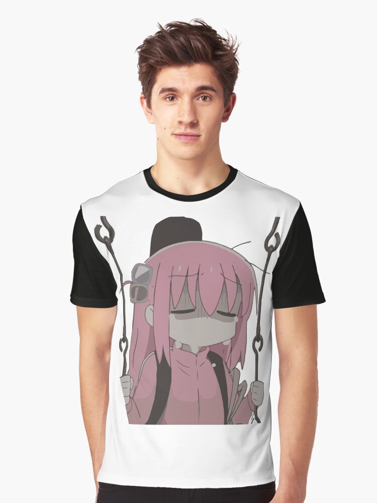 Aperçu 1 sur 5. T-shirt graphique avec l'œuvre bored Hitori Gotou chibi créée et vendue par Mahisterha.