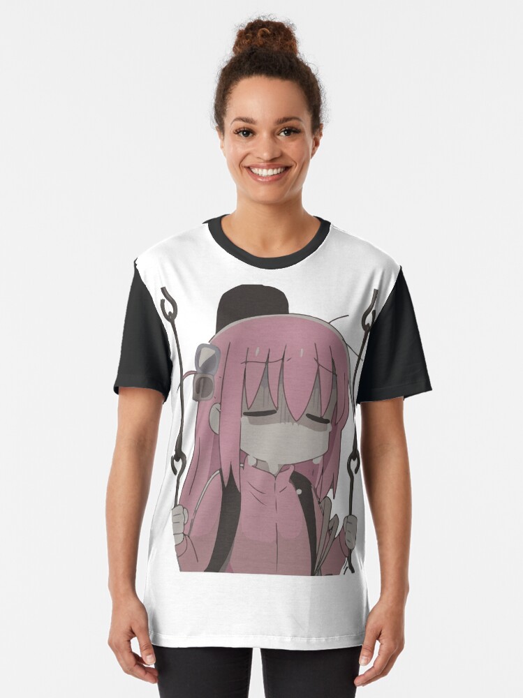 Aperçu 2 sur 5. T-shirt graphique avec l'œuvre bored Hitori Gotou chibi créée et vendue par Mahisterha.