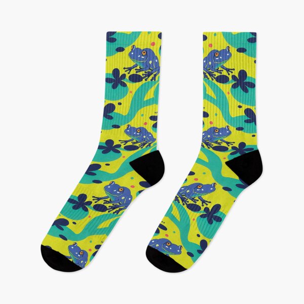 Item preview, Cute Frog Socks - 22B designed and sold by RunJumpJump.