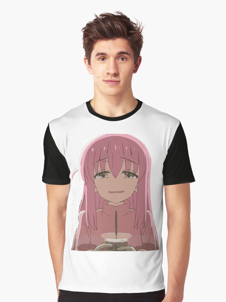 Aperçu 1 sur 5. T-shirt graphique avec l'œuvre sad coffee Hitori Gotou chibi créée et vendue par Mahisterha.