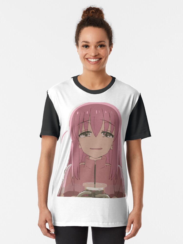 Aperçu 2 sur 5. T-shirt graphique avec l'œuvre sad coffee Hitori Gotou chibi créée et vendue par Mahisterha.